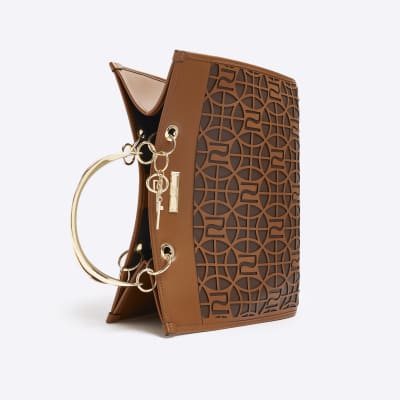 Brown Print Tote Bag