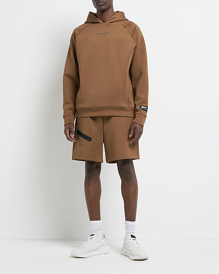 Brown Prolific sport regular fit hoodie