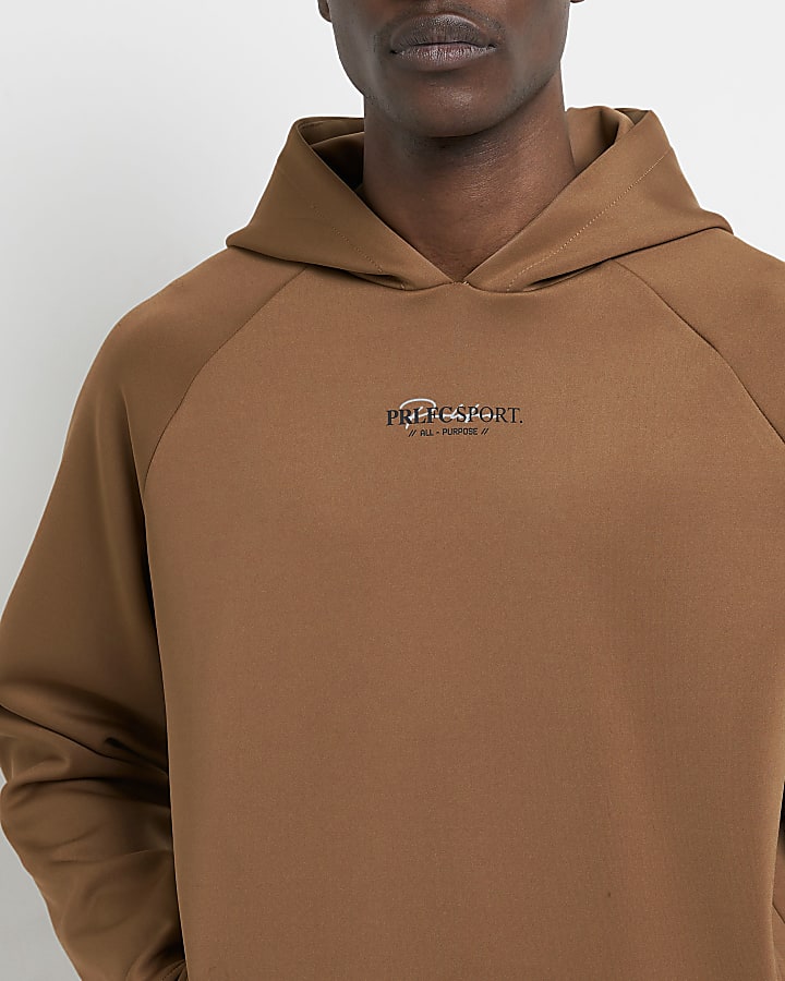 Brown Prolific sport regular fit hoodie