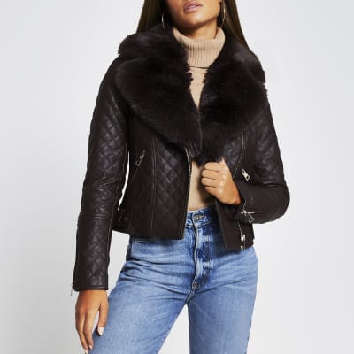 faux fur collar jacket