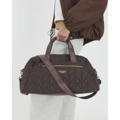 Brown Quilted Holdall Bag