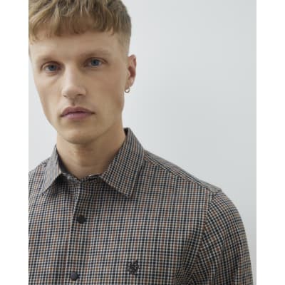Brown Regular Fit Check Shirt