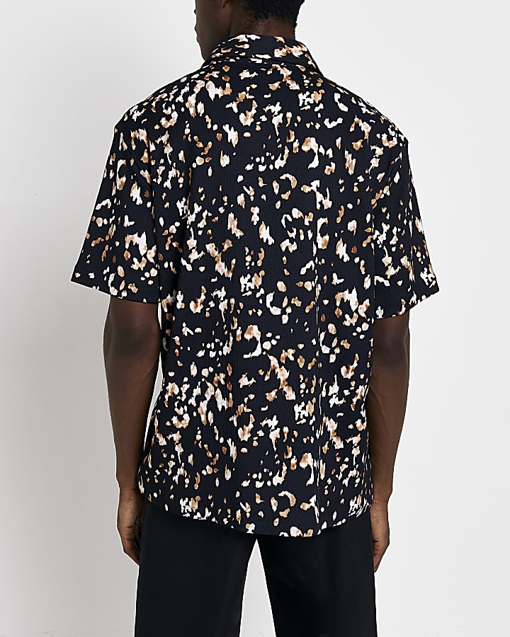 Brown Regular fit Leopard print Shirt