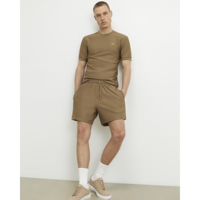 Brown Regular Fit Shorter Length Shorts