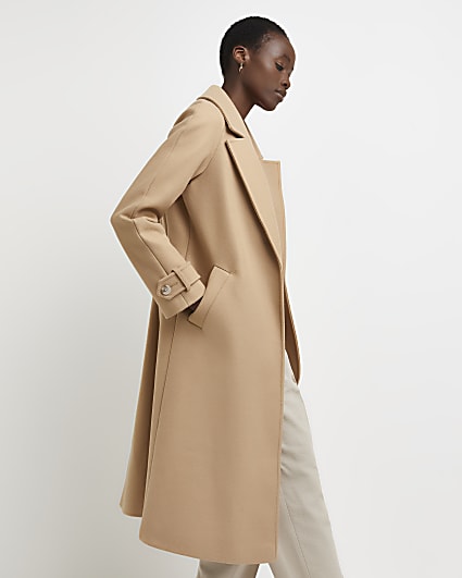 Brown relaxed duster coat