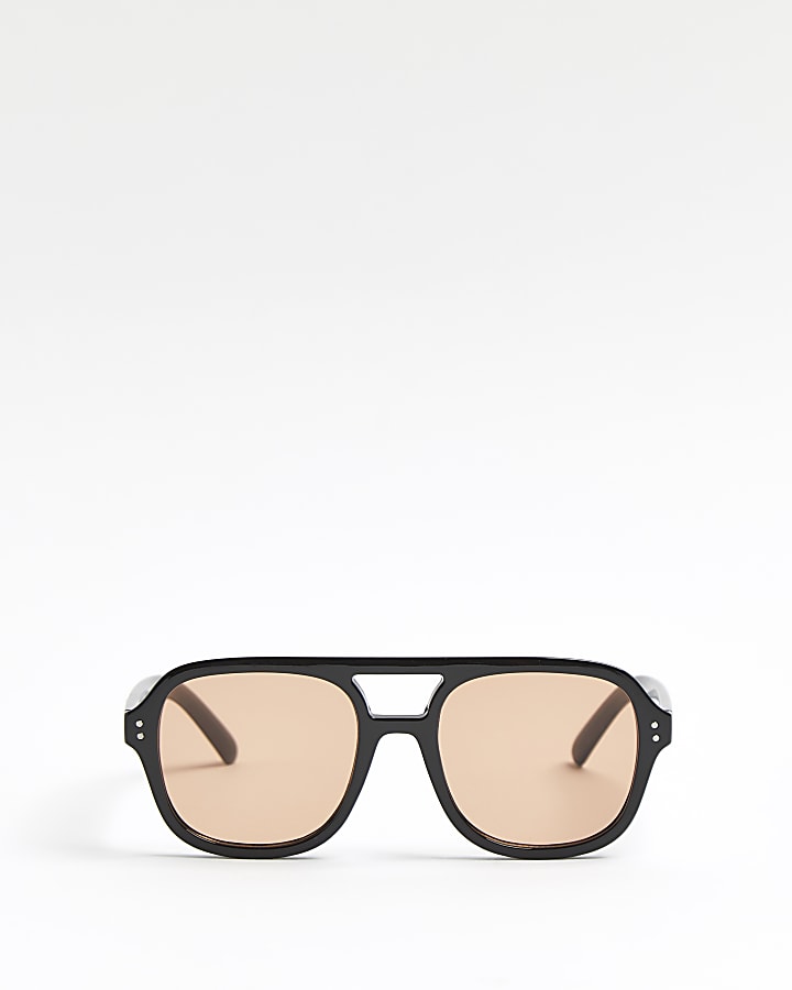 Brown retro aviator sunglasses