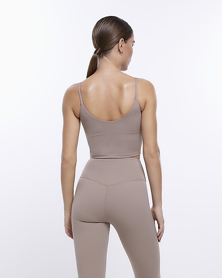 Brown RI Active cropped vest