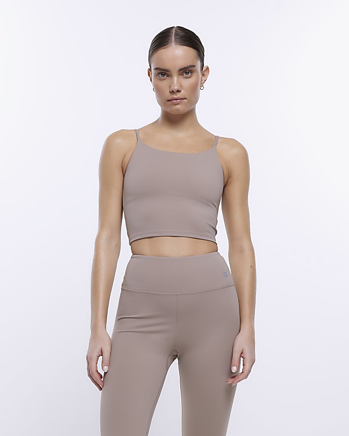 Brown RI Active cropped vest
