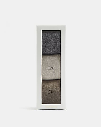 Brown RI branded cosy socks gift set 3 pack