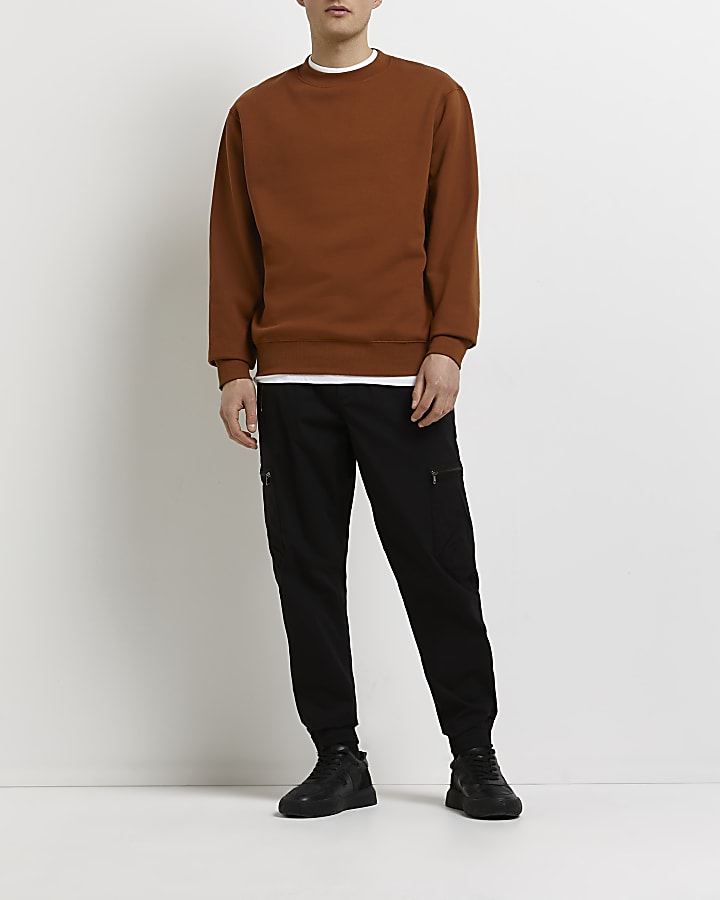 Brown RI branded regular fit sweatshirt
