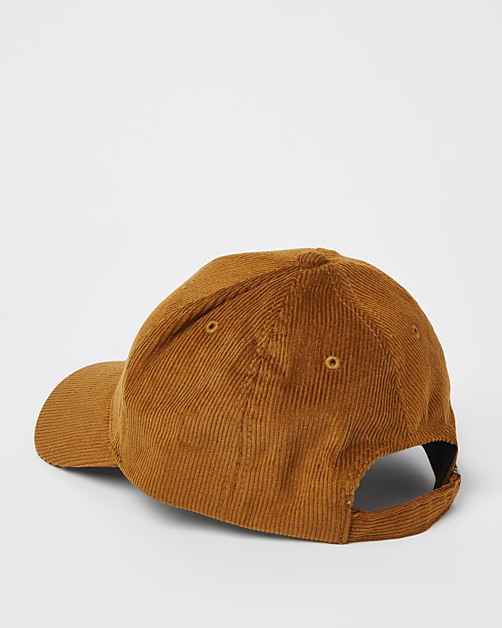 Brown RI embroidered cord cap