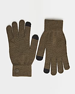 Brown RI Knitted Gloves