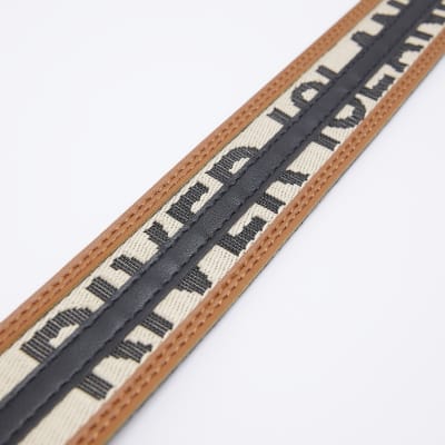 Brown RI monogram belt