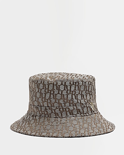 Brown RI monogram bucket hat