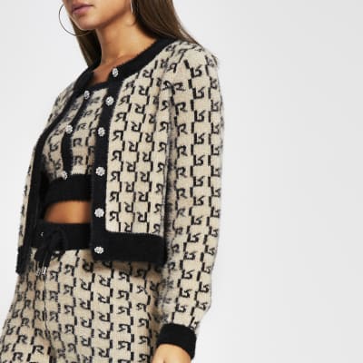 river island monogram cardigan