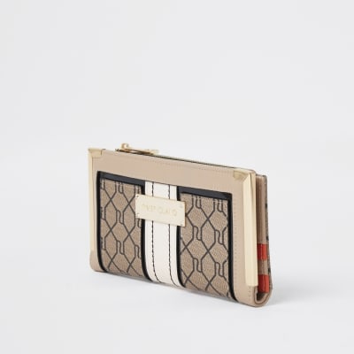 Brown RI Monogram foldout purse