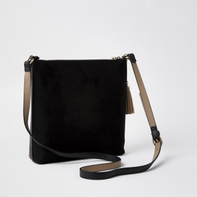 Brown RI monogram print cross body handbag