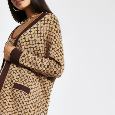 river island monogram cardigan