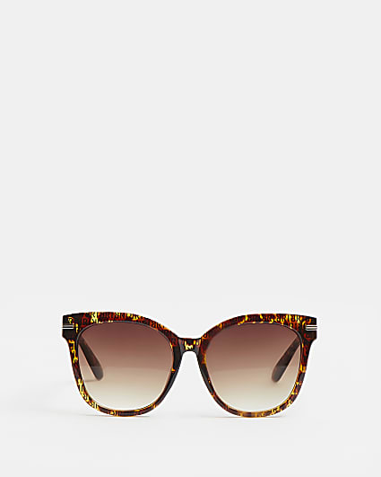 Brown RI monogram print oversized sunglasses