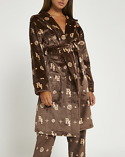 Brown RI monogram robe