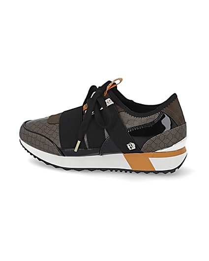 360 degree animation of product Brown RI monogram runner trainers frame-4