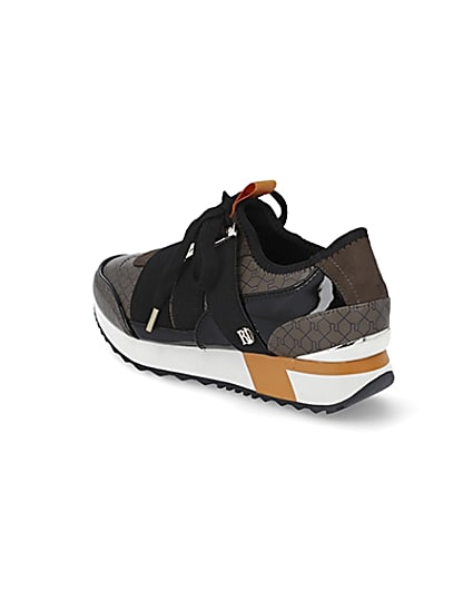 360 degree animation of product Brown RI monogram runner trainers frame-6