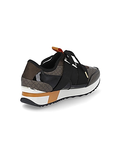 360 degree animation of product Brown RI monogram runner trainers frame-12