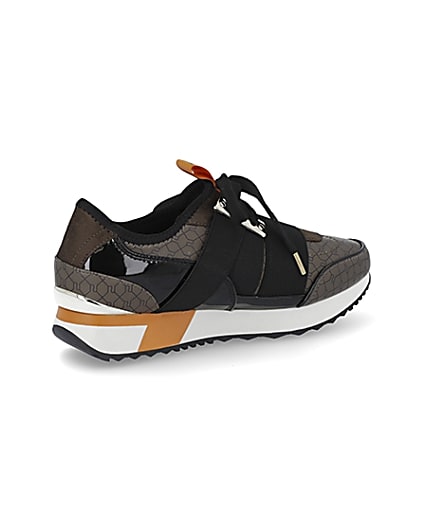 360 degree animation of product Brown RI monogram runner trainers frame-13