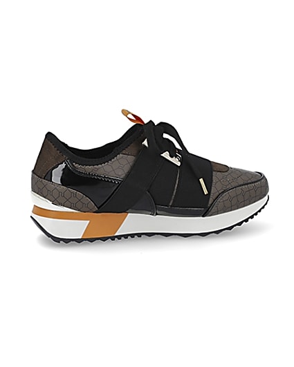 360 degree animation of product Brown RI monogram runner trainers frame-14