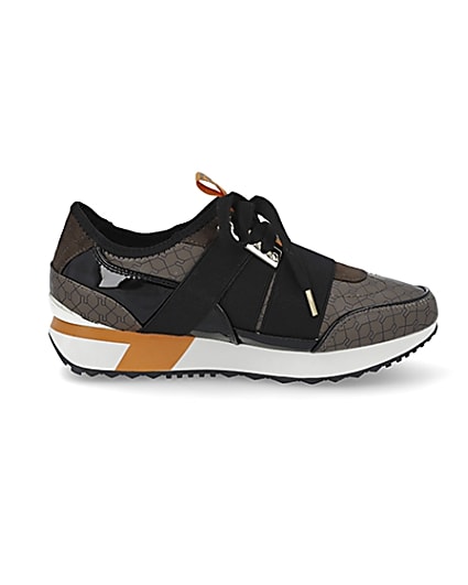 360 degree animation of product Brown RI monogram runner trainers frame-15