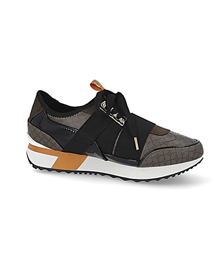 360 degree animation of product Brown RI monogram runner trainers frame-16