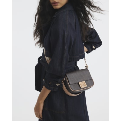 Brown RI Monogram Shoulder Bag