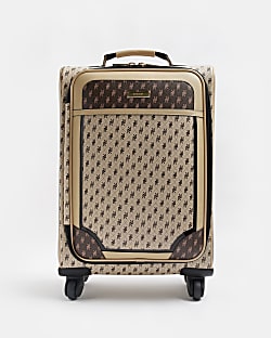 Brown RI monogram suitcase