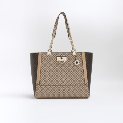 Brown RI Monogram tote bag