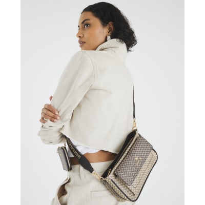Brown RI Monogram Utility Cross Body Bag