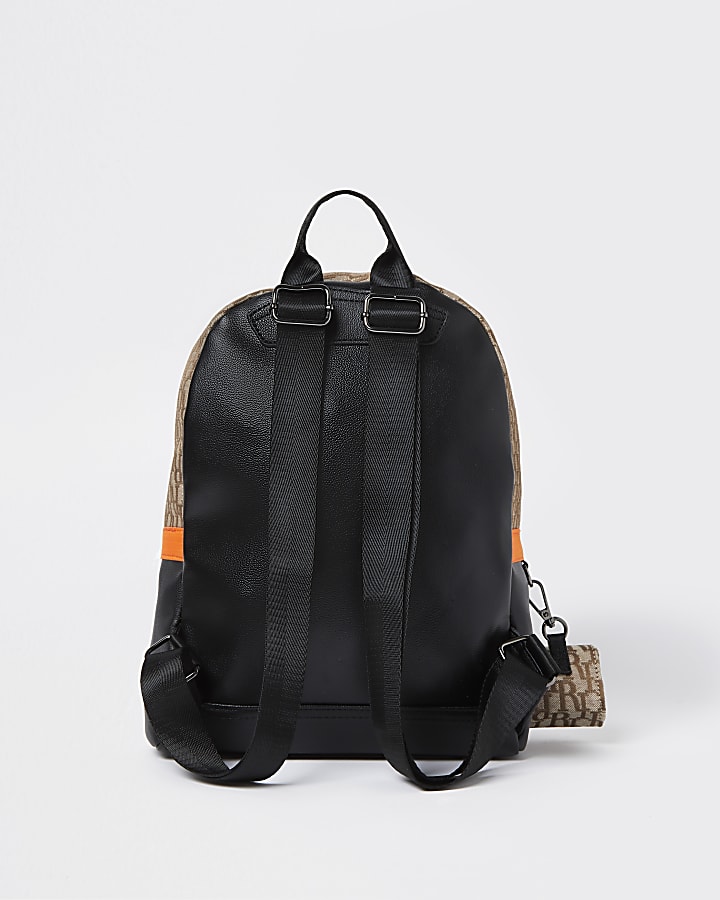Brown RI nylon backpack