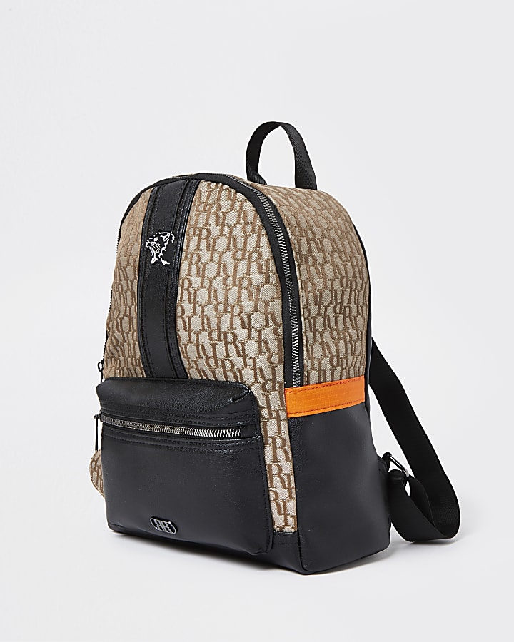 Brown RI nylon backpack