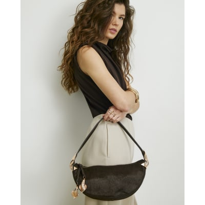 Brown RI Studio Leather Shell Shoulder Bag