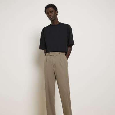 Brown RI Studio Regular fit Suit Trousers | River Island