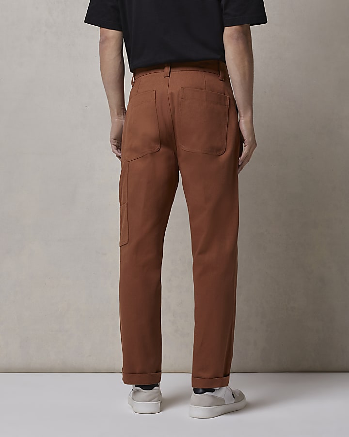 Brown RI Studio regular fit trousers