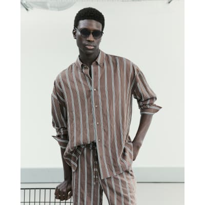 Brown RI Studio Stripe Shirt