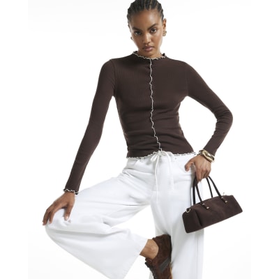 Ribbed Lettuce Hem Top
