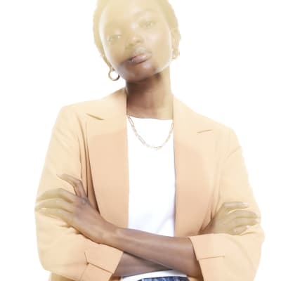 Brown rolled sleeve blazer