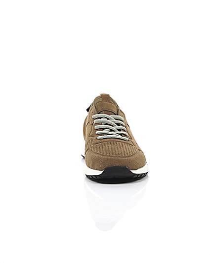360 degree animation of product Brown runner trainers frame-4