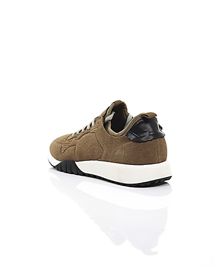 360 degree animation of product Brown runner trainers frame-18