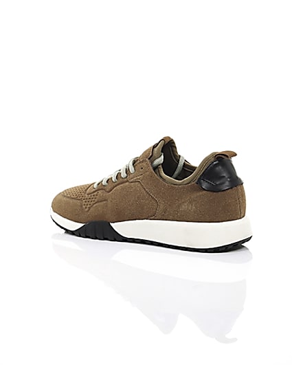 360 degree animation of product Brown runner trainers frame-19