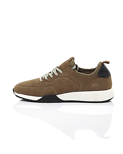 360 degree animation of product Brown runner trainers frame-21