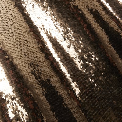 SEQUINED PLUSH SLIM FIT DRESS IN BROWN