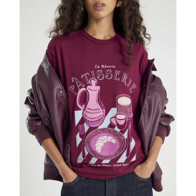 Brown Short Sleeve Patisserie Sketch T-shirt