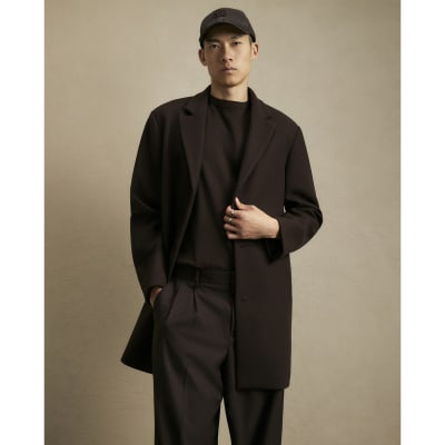 Brown Single Breasted Overcoat